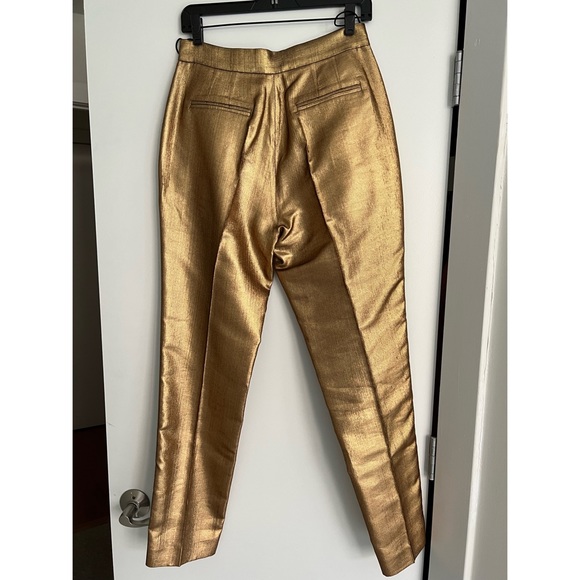 NWT Dice Kayek Gold Tapered Black Side Stripe Trousers - Size 6 - Picture 6 of 12